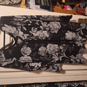 Floral Black and White Dress